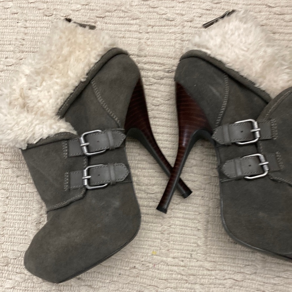 Sexy high heeled ankle boots with fur